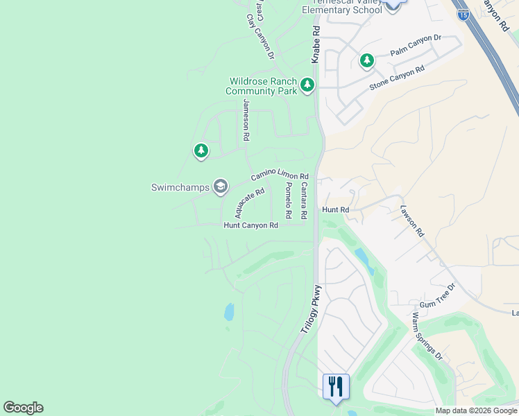 map of restaurants, bars, coffee shops, grocery stores, and more near 23723 Bella Vista Road in Corona