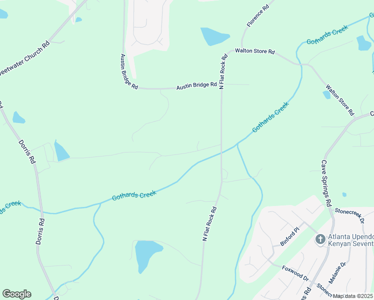 map of restaurants, bars, coffee shops, grocery stores, and more near 1101 North Flat Rock Road in Douglasville