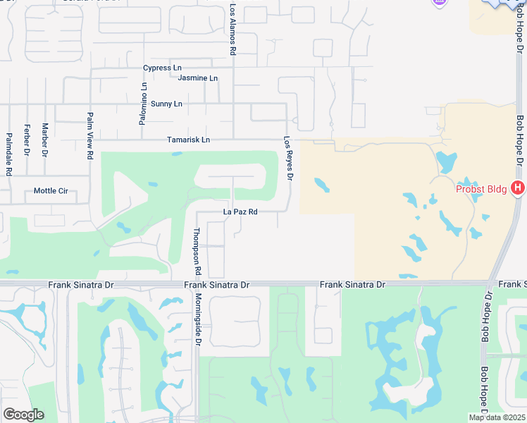 map of restaurants, bars, coffee shops, grocery stores, and more near 601 Iris Lane in Rancho Mirage