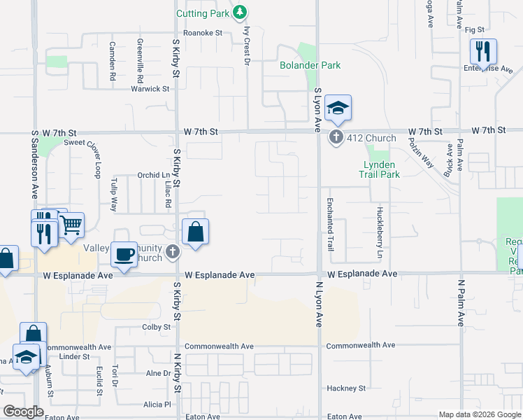 map of restaurants, bars, coffee shops, grocery stores, and more near 1675 Westfork Way in San Jacinto