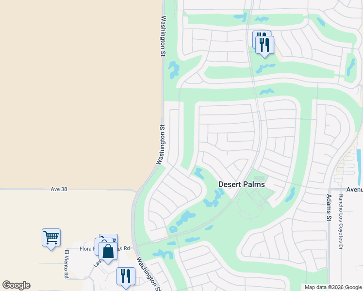 map of restaurants, bars, coffee shops, grocery stores, and more near 37552 Mojave Sage Street in Palm Desert