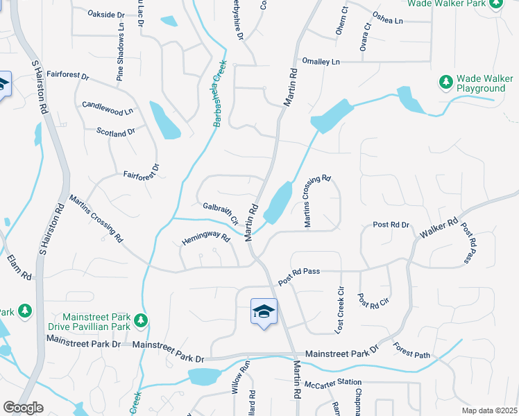 map of restaurants, bars, coffee shops, grocery stores, and more near 744 Martin Road in Stone Mountain