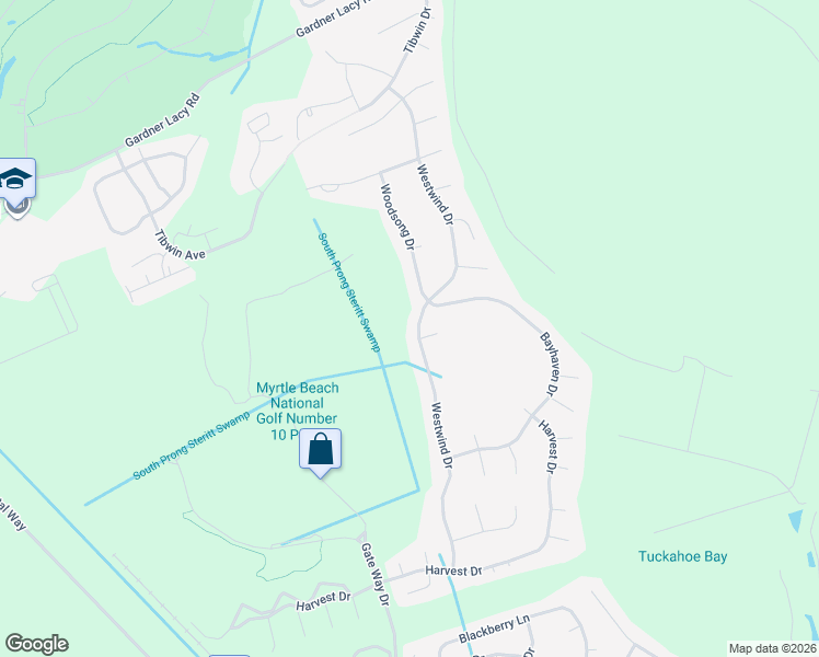 map of restaurants, bars, coffee shops, grocery stores, and more near 4997 Westwind Drive in Myrtle Beach