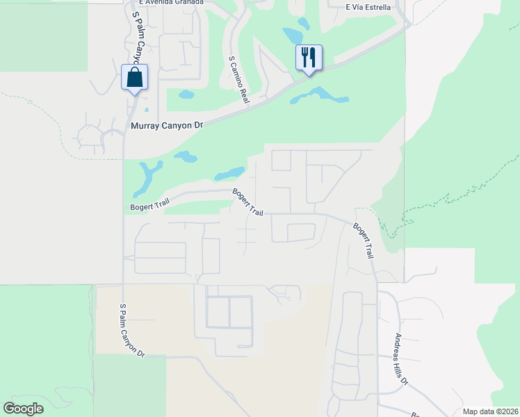 map of restaurants, bars, coffee shops, grocery stores, and more near 3100 Goldenrod Lane in Palm Springs