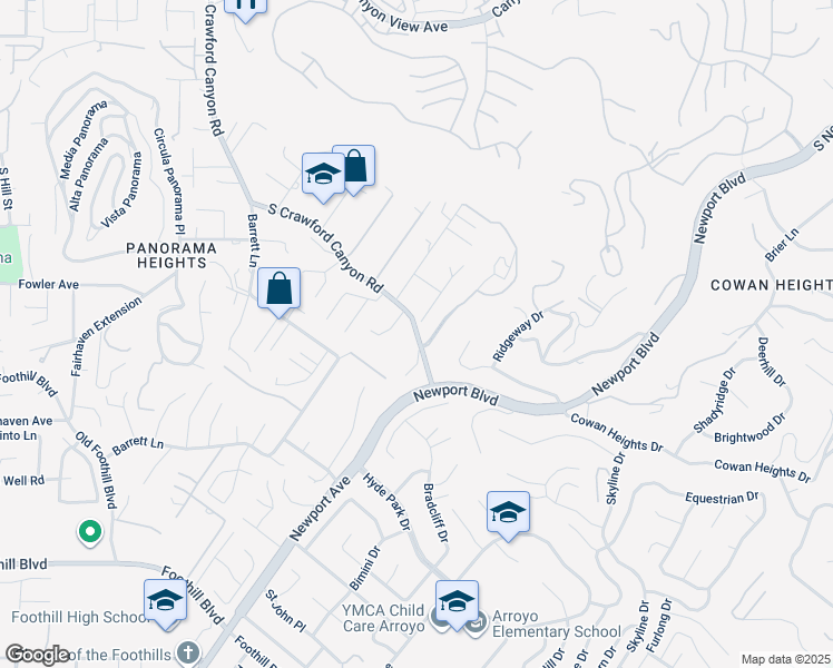 map of restaurants, bars, coffee shops, grocery stores, and more near 10436 South Crawford Canyon Road in North Tustin