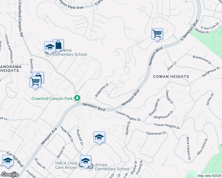 map of restaurants, bars, coffee shops, grocery stores, and more near in Santa Ana