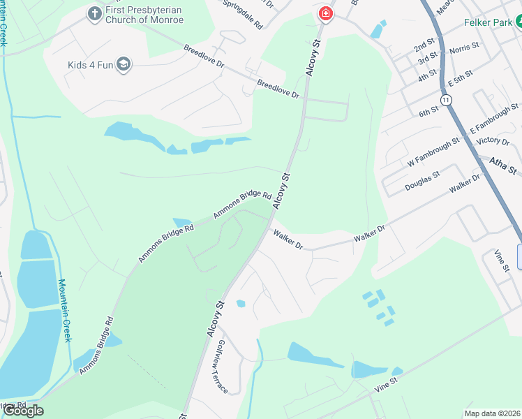 map of restaurants, bars, coffee shops, grocery stores, and more near 714 Clubside Drive in Monroe