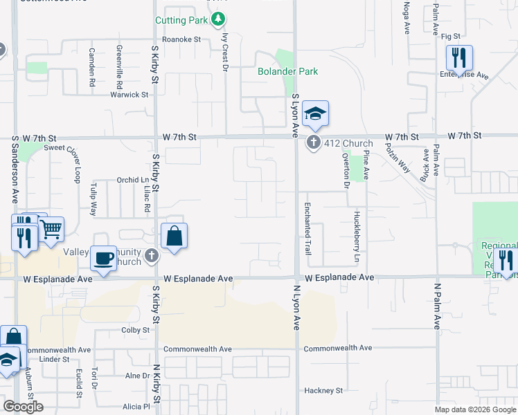 map of restaurants, bars, coffee shops, grocery stores, and more near 1112 Runway Trail in San Jacinto