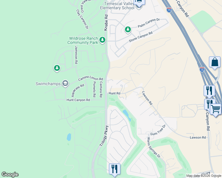 map of restaurants, bars, coffee shops, grocery stores, and more near in Riverside County