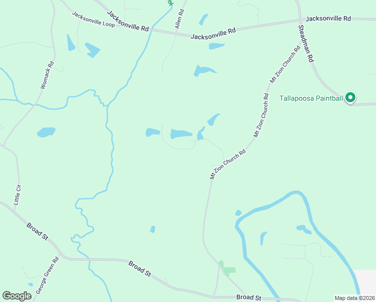 map of restaurants, bars, coffee shops, grocery stores, and more near 398 Mount Zion Church Road in Tallapoosa