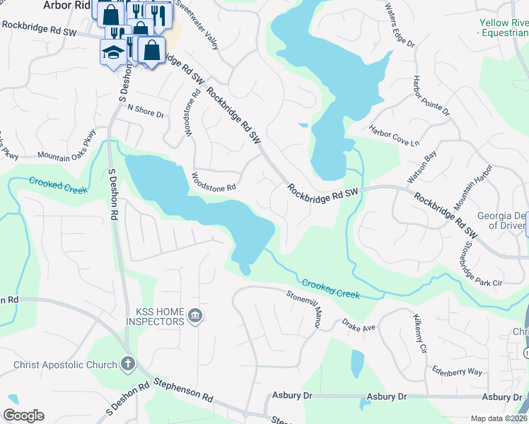 map of restaurants, bars, coffee shops, grocery stores, and more near 7199 Fair Harbor Way in Lithonia
