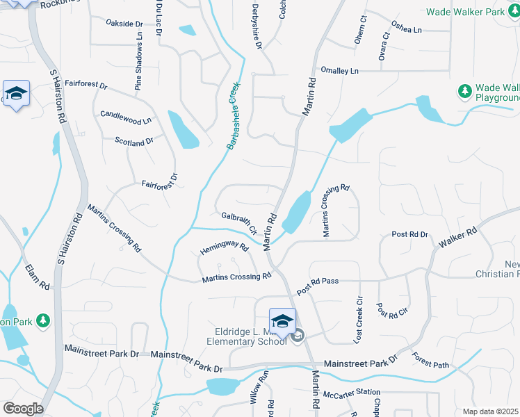 map of restaurants, bars, coffee shops, grocery stores, and more near 5165 Huxley Road in Stone Mountain