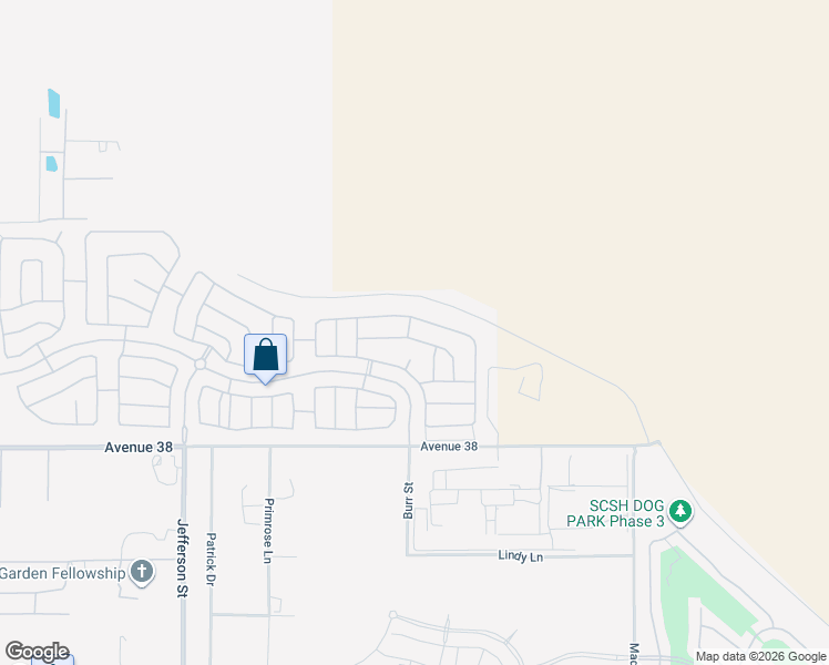 map of restaurants, bars, coffee shops, grocery stores, and more near 80510 Denton Drive in Indio