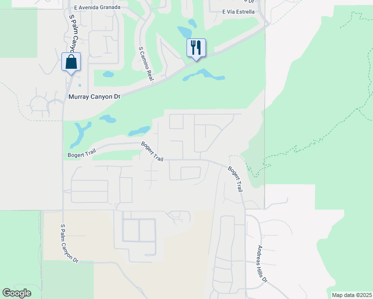map of restaurants, bars, coffee shops, grocery stores, and more near 3088 Linea Terrace in Palm Springs