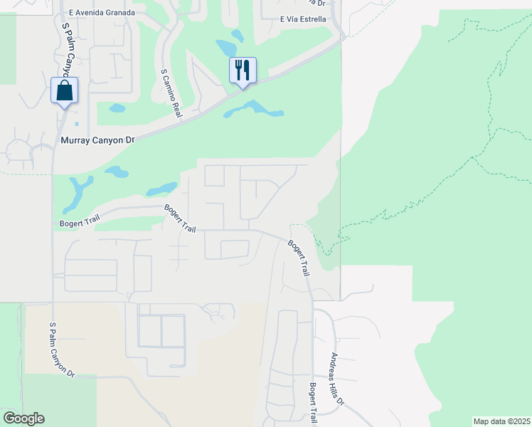 map of restaurants, bars, coffee shops, grocery stores, and more near 3106 Arroyo Seco in Palm Springs