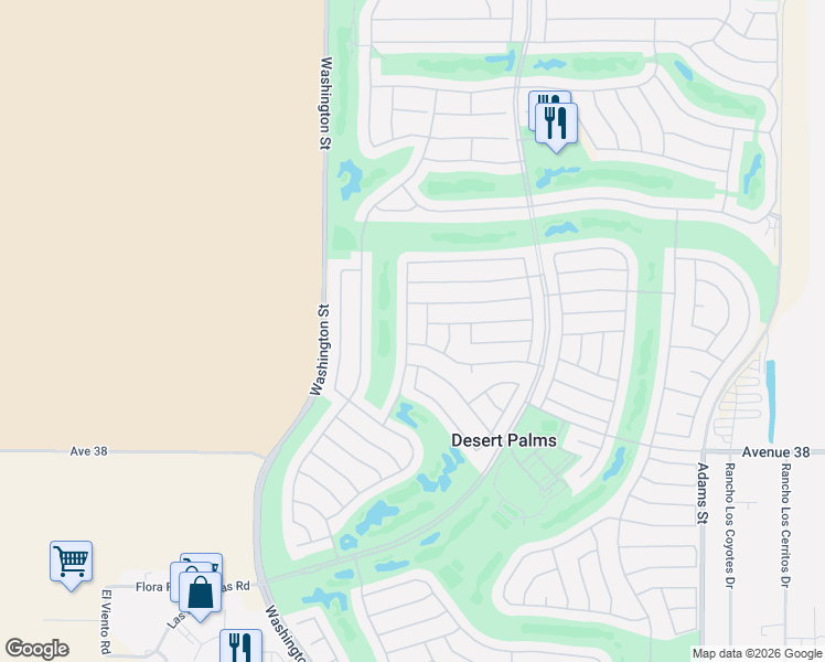map of restaurants, bars, coffee shops, grocery stores, and more near 37468 Westridge Avenue in Palm Desert