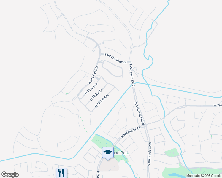 map of restaurants, bars, coffee shops, grocery stores, and more near 32247 North 132nd Avenue in Peoria