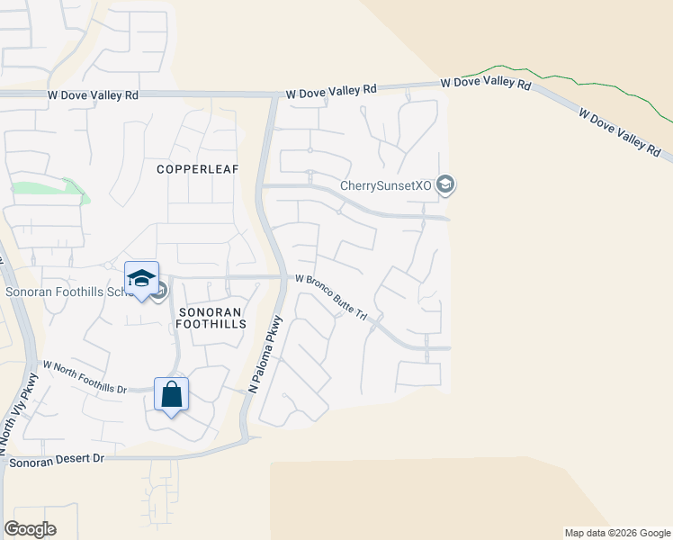map of restaurants, bars, coffee shops, grocery stores, and more near 1717 West Burnside Trail in Phoenix