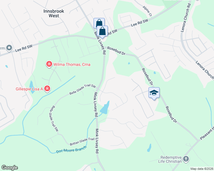 map of restaurants, bars, coffee shops, grocery stores, and more near 4646 Beau Point Court Southwest in Snellville