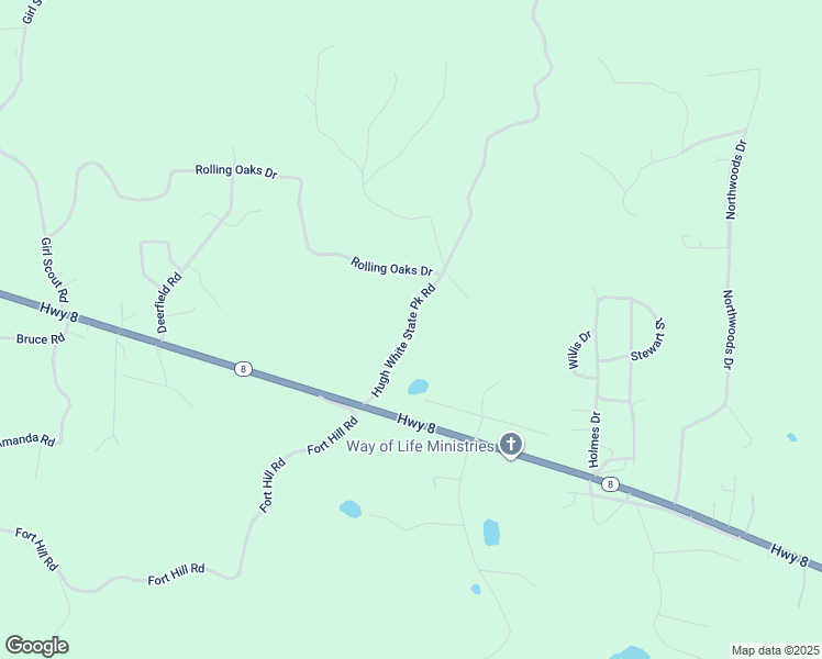 map of restaurants, bars, coffee shops, grocery stores, and more near 142-345 Hugh White State Park Road in Grenada