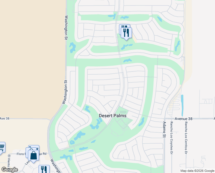 map of restaurants, bars, coffee shops, grocery stores, and more near 78359 Moongold Road in Palm Desert