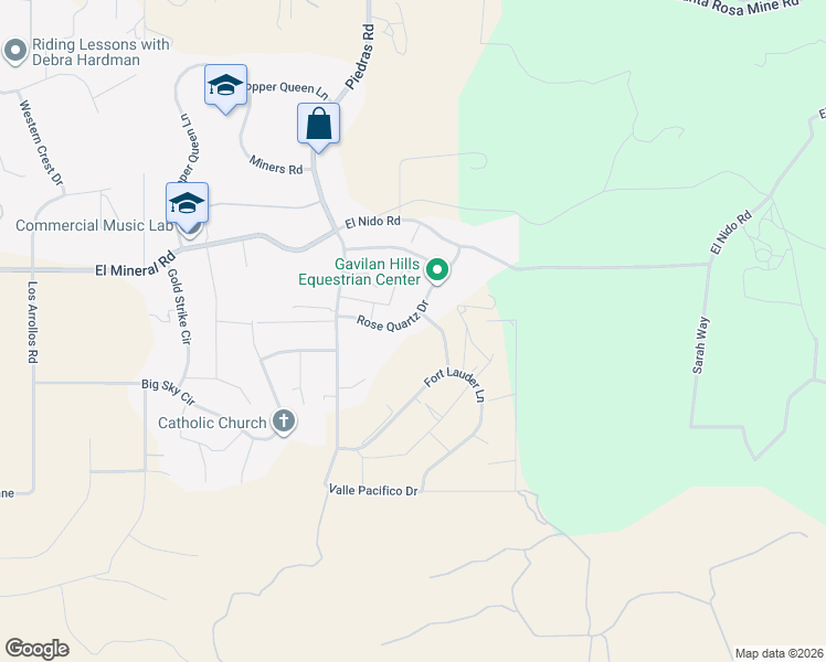 map of restaurants, bars, coffee shops, grocery stores, and more near 23638 Rose Quartz Drive in Perris