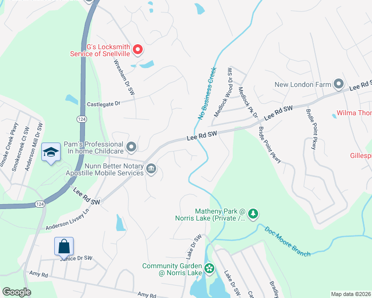 map of restaurants, bars, coffee shops, grocery stores, and more near 4320 Raptor Place in Snellville