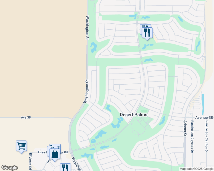 map of restaurants, bars, coffee shops, grocery stores, and more near 37449 Westridge Avenue in Palm Desert
