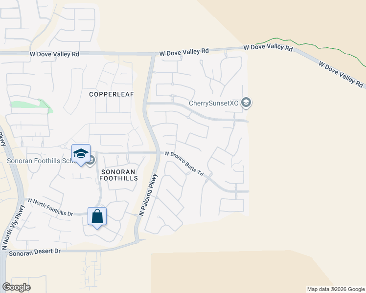 map of restaurants, bars, coffee shops, grocery stores, and more near 1717 West Burnside Trail in Phoenix