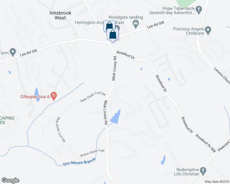 map of restaurants, bars, coffee shops, grocery stores, and more near 4653 Beau Point Court Southwest in Snellville