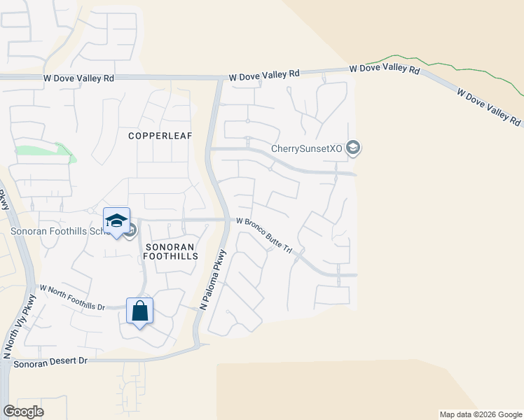 map of restaurants, bars, coffee shops, grocery stores, and more near 1717 West Burnside Trail in Phoenix