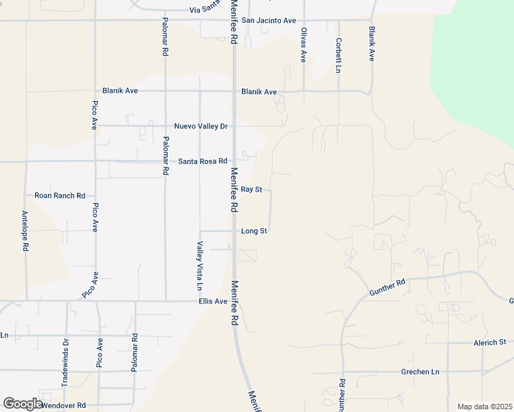 map of restaurants, bars, coffee shops, grocery stores, and more near Menifee Road in Nuevo