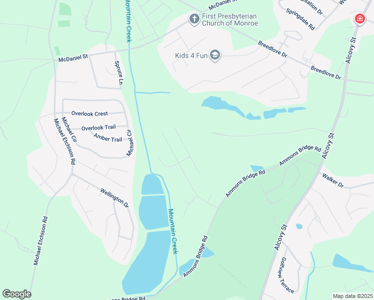 map of restaurants, bars, coffee shops, grocery stores, and more near Lopez Lane in Monroe