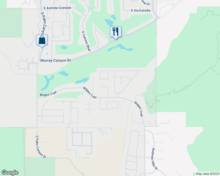 map of restaurants, bars, coffee shops, grocery stores, and more near 3088 Linea Terrace in Palm Springs