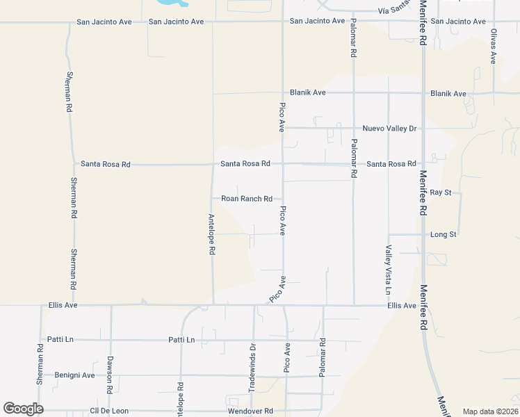 map of restaurants, bars, coffee shops, grocery stores, and more near 28495 Roan Ranch Road in Romoland