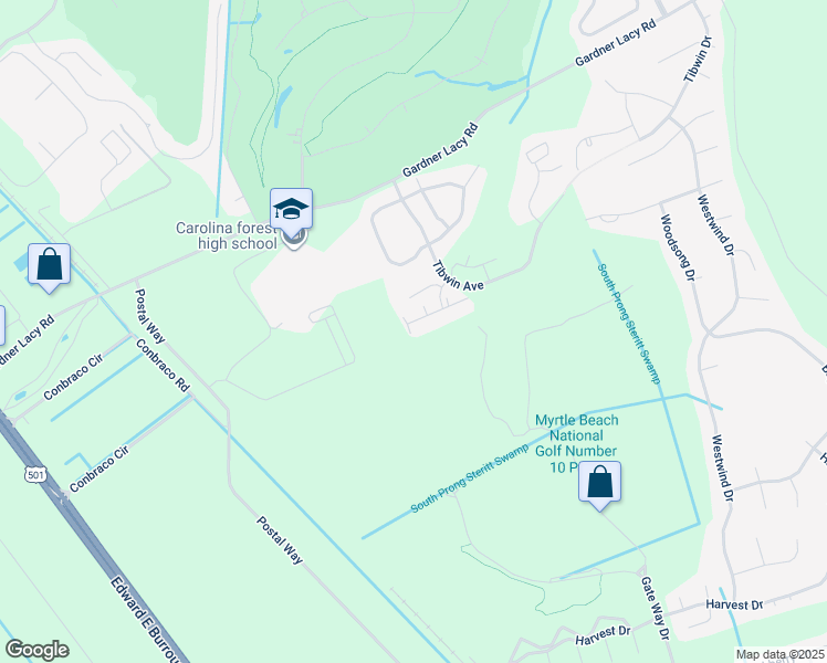 map of restaurants, bars, coffee shops, grocery stores, and more near 5059 Glenbrook Drive in Myrtle Beach