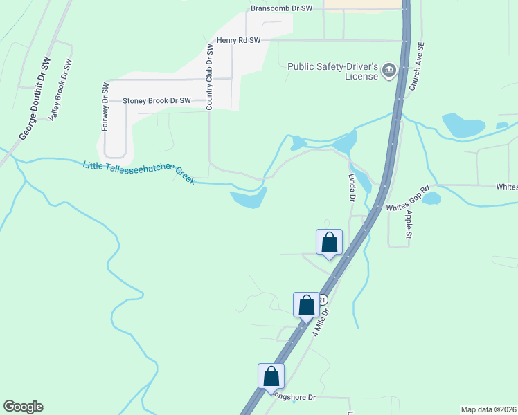 map of restaurants, bars, coffee shops, grocery stores, and more near Aderholt Mill Rd in Weaver