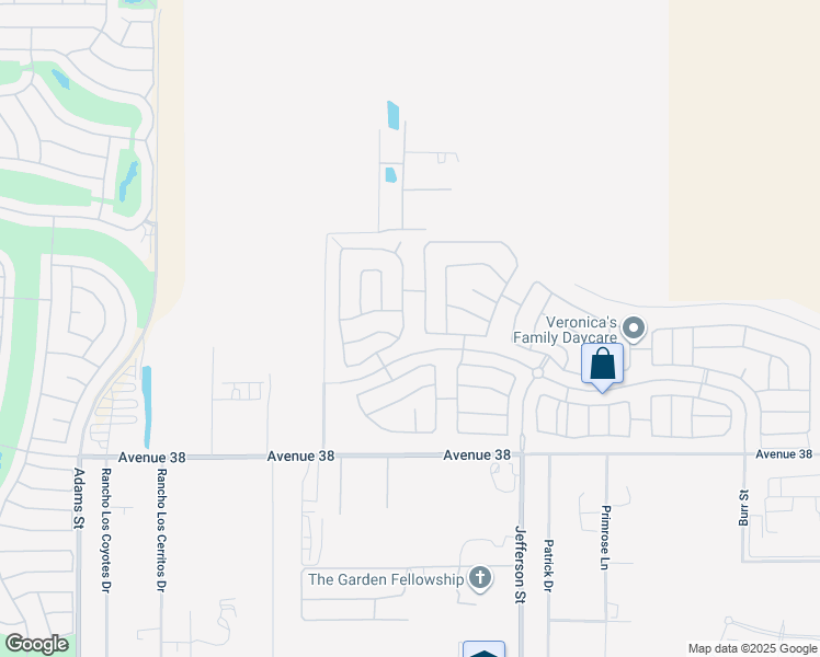 map of restaurants, bars, coffee shops, grocery stores, and more near 37434 Bradford Drive in Indio