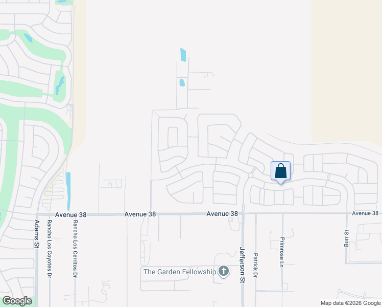 map of restaurants, bars, coffee shops, grocery stores, and more near 37434 Bradford Drive in Indio