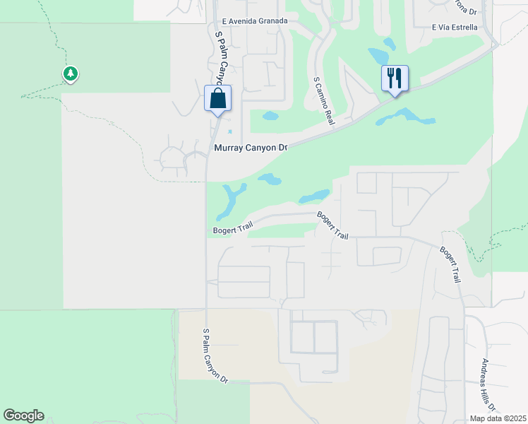 map of restaurants, bars, coffee shops, grocery stores, and more near 450 Bogert Trail in Palm Springs
