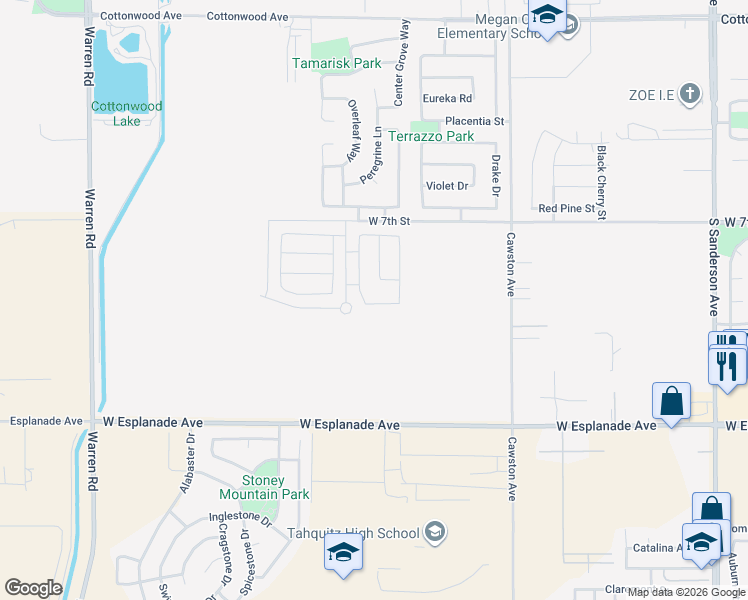 map of restaurants, bars, coffee shops, grocery stores, and more near 3058 Shorthorn Drive in San Jacinto