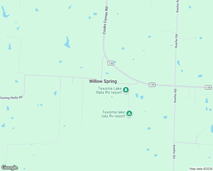 map of restaurants, bars, coffee shops, grocery stores, and more near 304 Flowing Wells Road in Pottsboro