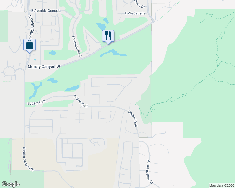 map of restaurants, bars, coffee shops, grocery stores, and more near 3085 Arroyo Seco in Palm Springs