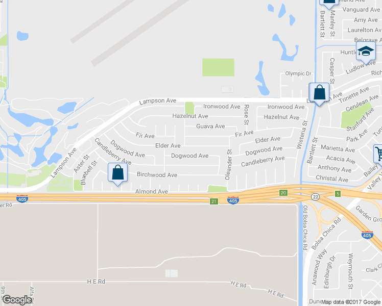 map of restaurants, bars, coffee shops, grocery stores, and more near 4501 Dogwood Avenue in Seal Beach