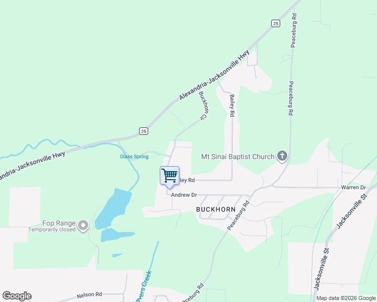 map of restaurants, bars, coffee shops, grocery stores, and more near 574 Andrew Drive in Weaver