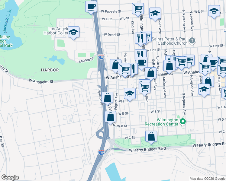 map of restaurants, bars, coffee shops, grocery stores, and more near 1311 Arabic Street in Los Angeles