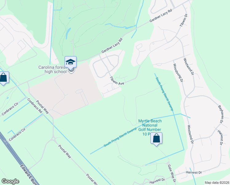 map of restaurants, bars, coffee shops, grocery stores, and more near 5049 Glenbrook Drive in Myrtle Beach