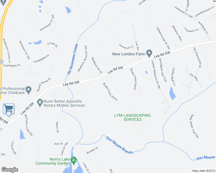 map of restaurants, bars, coffee shops, grocery stores, and more near 4360 Bridle Point Parkway in Snellville