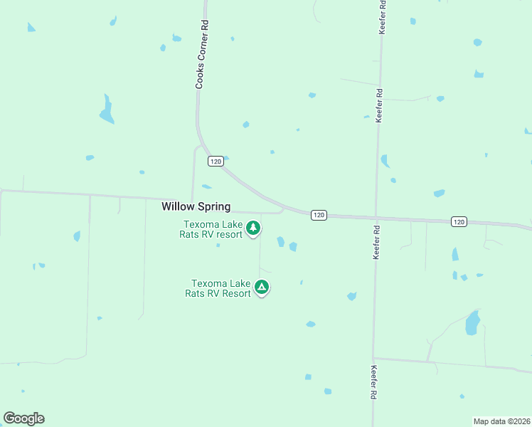 map of restaurants, bars, coffee shops, grocery stores, and more near 1 Flowing Wells Road in Pottsboro