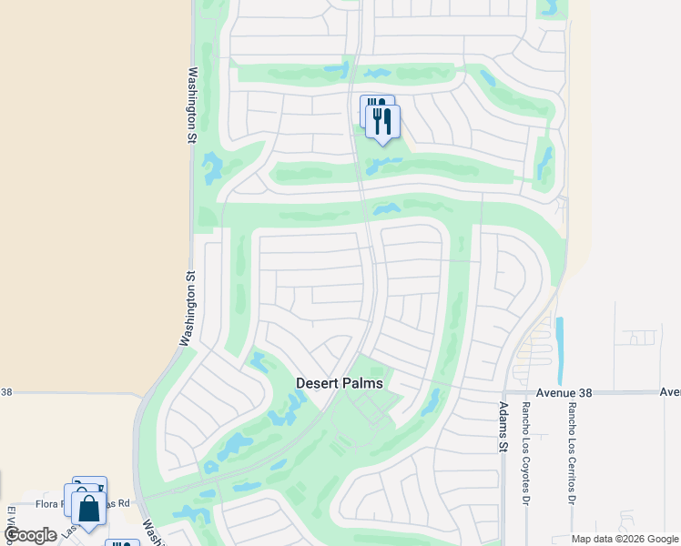 map of restaurants, bars, coffee shops, grocery stores, and more near 78439 Moongold Road in Palm Desert